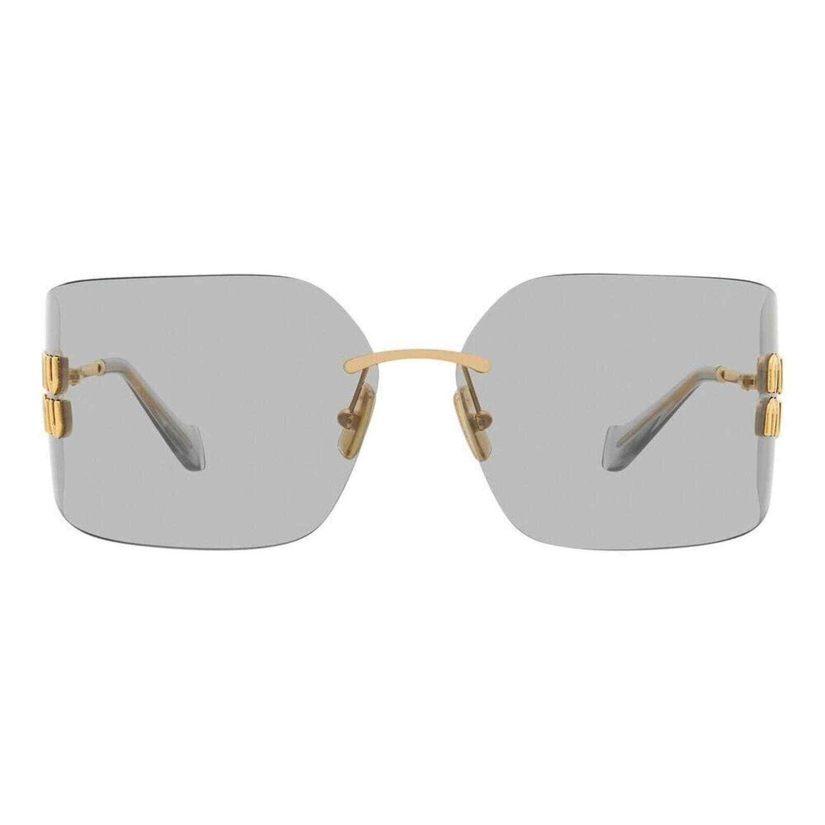 ランウエイ着用【MiuMiu】ロゴ サングラス MU 54YS 5AK5S0 Miu Miu Sunglasses MU 54YS Gold Dark Grey 5AK5/S0 Women Wrap
