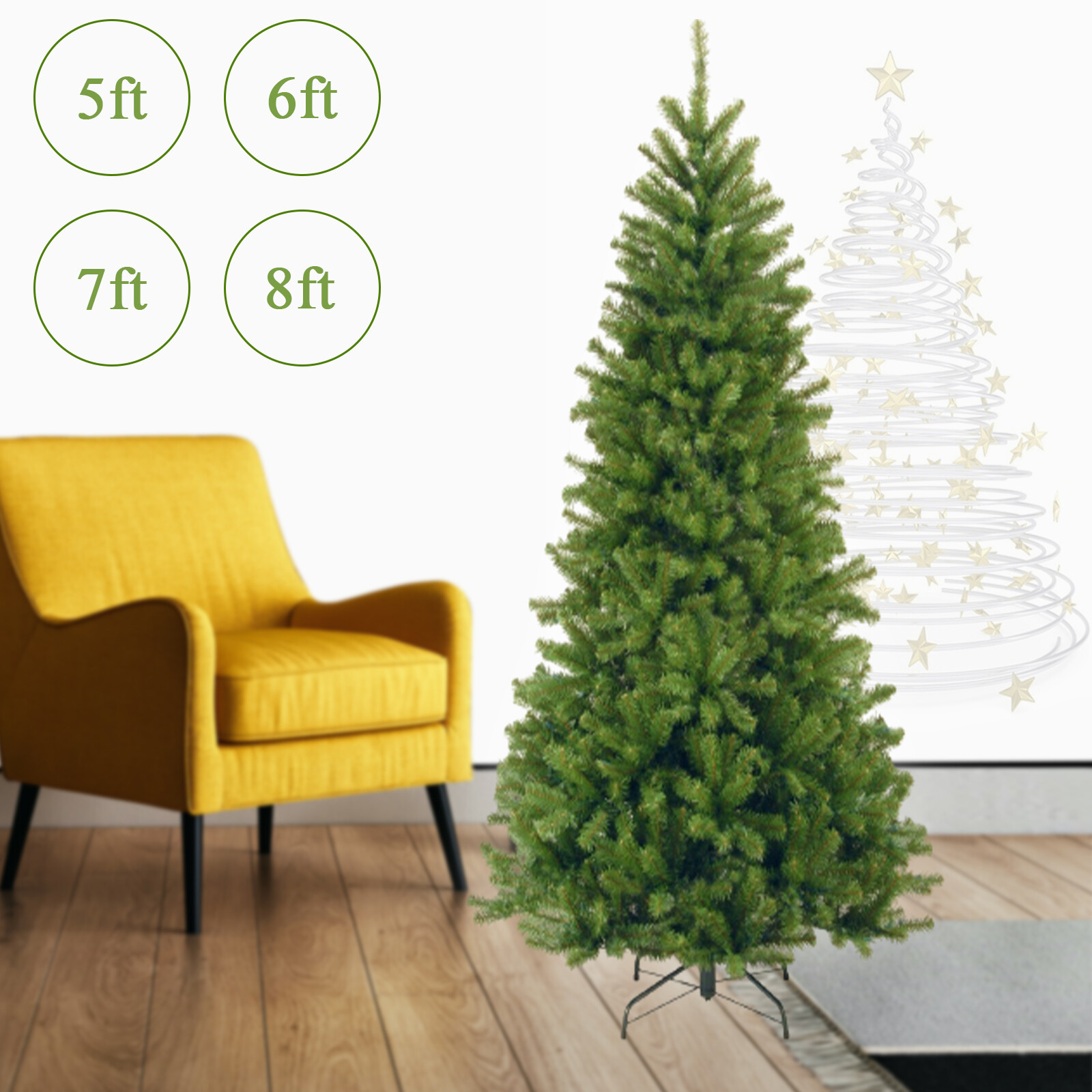 Christmas Trees Colorado Tidy Bushy & Fiber Optic Spruce Xmas Tree w