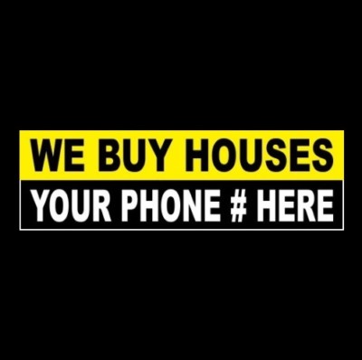 Custom "WE BUY HOUSES" real estate company STICKER sign realtor ...