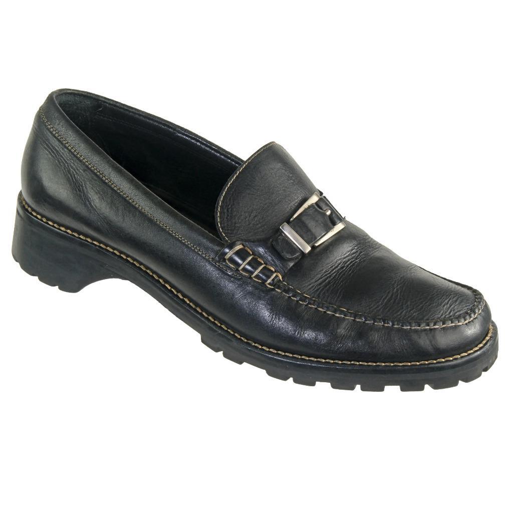 COLE HAAN Chunky Loafers Shoes Sz. 9 B Black Leather  display picture 1