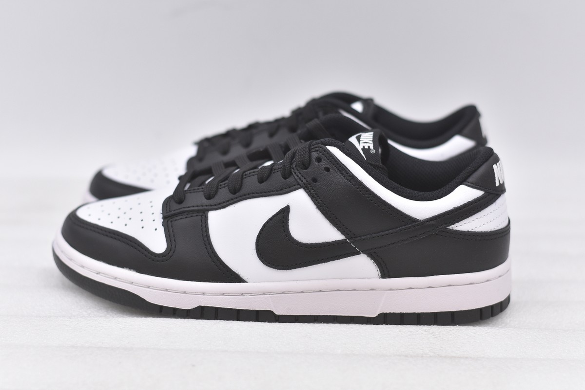 Size 3.5 (GS) - Nike Dunk Low Black White for sale online | eBay