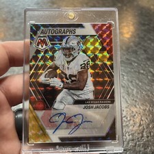 2023 Panini Mosaic Choice Football Josh Jacobs Fusion Red And Yellow Auto! MINT!