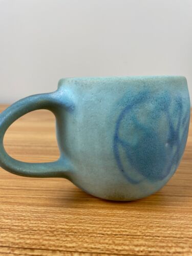 Rare JT Abernathy Signed Stoneware Mug Shades Of Aqua 3.5" Tall Vintage - Picture 3 of 5