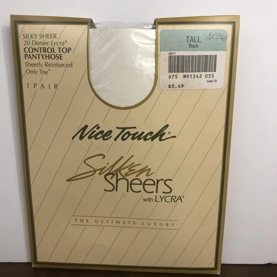 Bonito Tacto Silken Sheers Pantimedias Talla Alta Control Top Azul Marino Blanco Lote/2 Lycra Foto 2 de 4