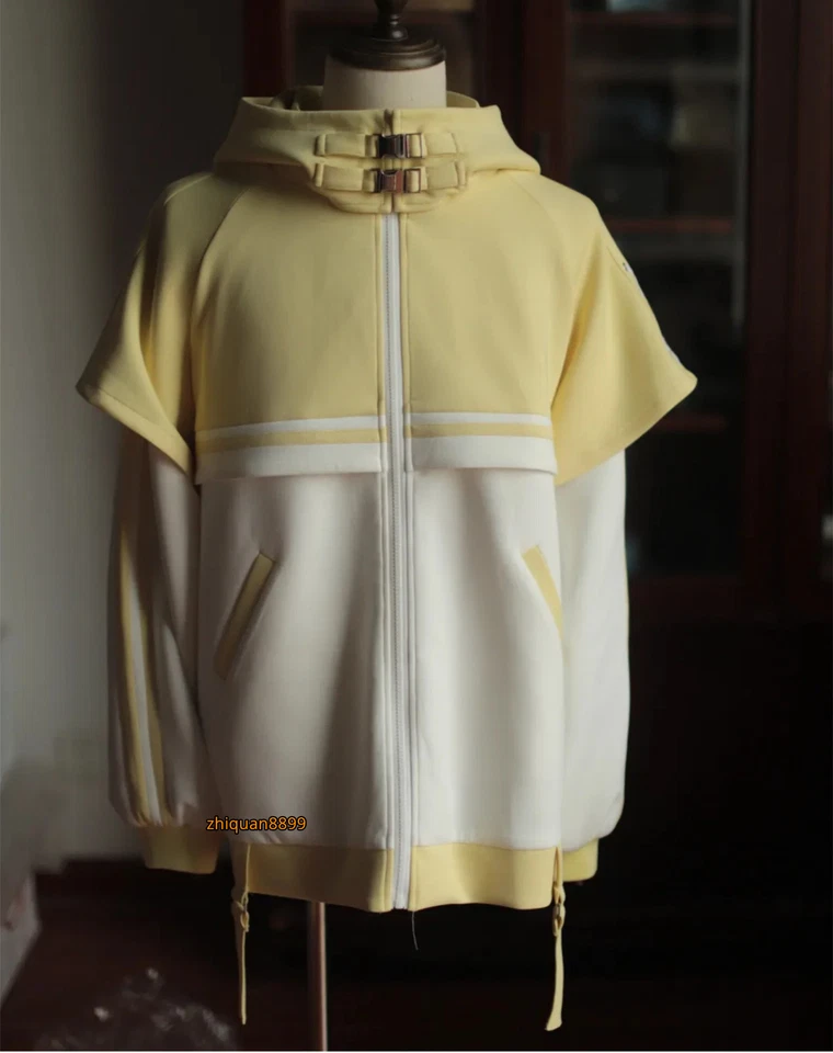 FF14 Amarillo Carbuncle Capucha Cremallera Sudadera con Capucha Informal Pullover Abrigo Disfraz Top Foto 2 de 4