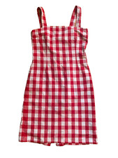 Dolce & Gabbana D&G red and white gingham shesth dress sundress US M L 8 10