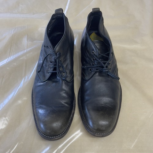 John Varvatos Ankle Boots Shoes Men Sz10 Italy Dark Green Leather Distressed - Picture 2 of 14