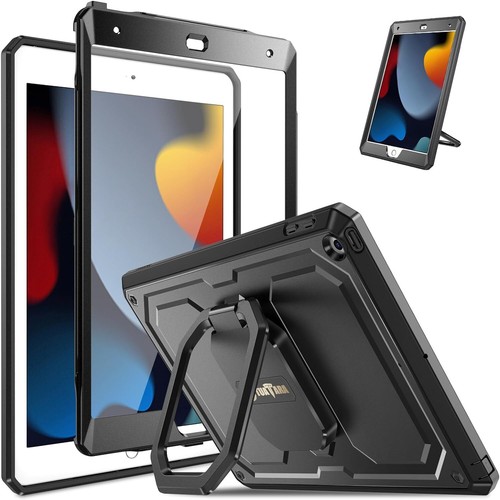 Stoßfeste Hülle für iPad 9. 8. 7. 10,2 Zoll 360 drehbar robust Ständer Cover - Bild 10 von 13