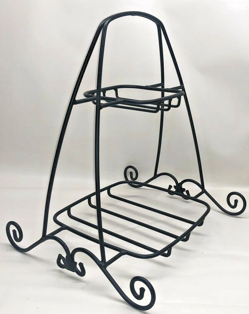 Longaberger Foundry Wrought Iron 2 Two Tier Holiday Buffet Server Stand Rack