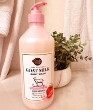 SHOWER MATE KOREAN STRAWBERRY Premium Dutch Goat Milk Body Wash -SOOTHING! -NEW!