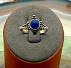 Vintage Sterling Silver Native Southwestern Lapis Lazuli Ring size 6.5--2806.24