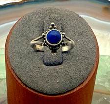 Vintage Sterling Silver Native Southwestern Lapis Lazuli Ring size 6.5--2806.24