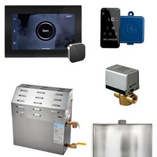 MSSUPER3 15kW Steam Shower Pkg w/iSteamX Control-Blk Pol. Chrome max 482CuFt 