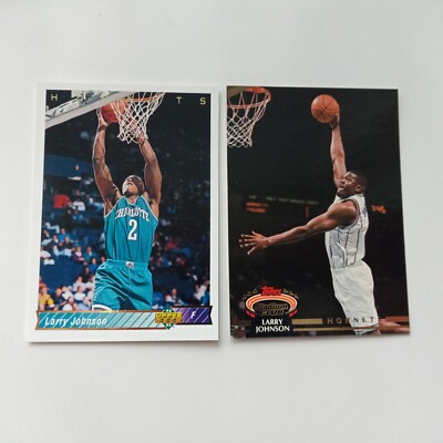 1992-93 Upper Deck Larry Johnson #287 & 1992-93 Stadium Club #213 (2)