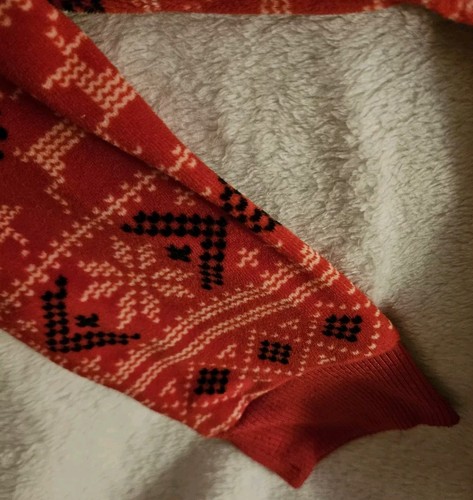 Girls Art Class Fair Isle Reindeer Romper Hoodie Red & Black Small NWOT Pockets - Picture 13 of 23