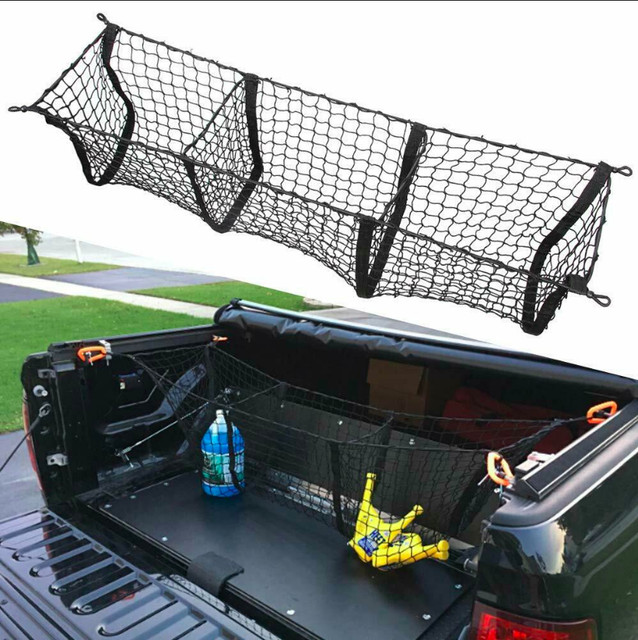 Three Pocket Pickup Truck Cargo Net Fit for Toyota 20132019