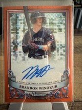 2024 Bowman Sterling Refractor  ORANGE AUTO Brandon Winokur # 61/75  TWINS