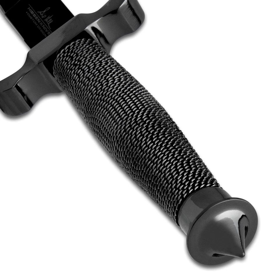 Daga de doble filo Gil Hibben sombra negra - espiga completa con funda de cuero GH0441B Foto 2 de 4