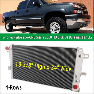 For Chevy Silverado/GMC Sierra 2500 HD 6.6L V8 Duramax LB7 LLY 4 Row Radiator