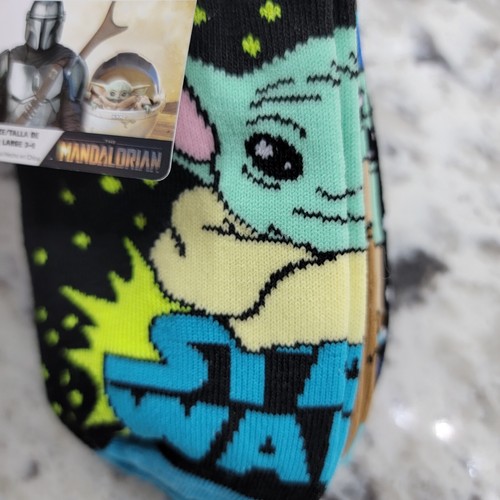 Star Wars Mandalorian Baby Yoda 6-Pair Boys No-Show Socks, Large 3-9 - Picture 3 of 9