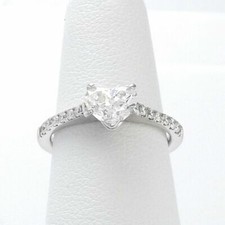 1.00CT White Heart Cut CZ-Stone Engagement Wedding Ring in 925 Sterling Silver