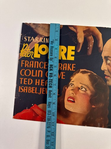 MEGA RARE 1935 Mad Love Peter Lorre ORIGINAL POSTER part of - Picture 5 of 14