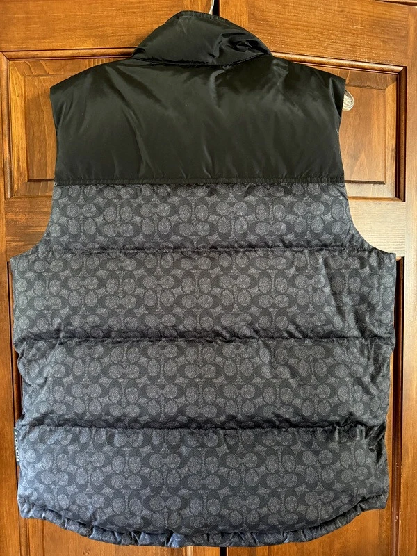 Coach Signature Down Vest Charcoal Mens XL NWT $398 - Image 3 of 4