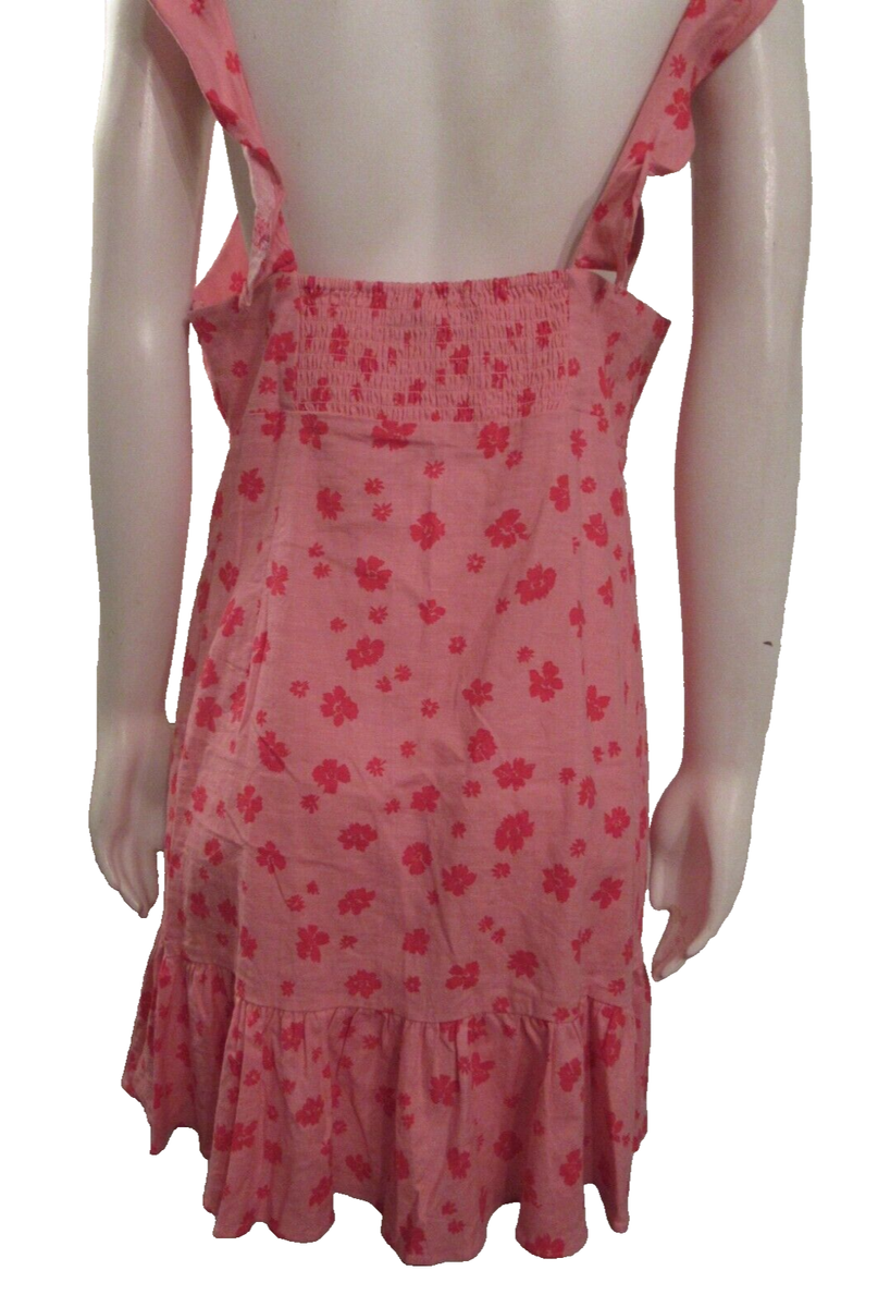 Zara Women's Floral Pink Ruffled Linen Blend Mini Dress Pink Size L NWT | eBay Zara Women's Floral Pink Ruffled Linen Blend Mini Dress Pink Size L NWT | eBay