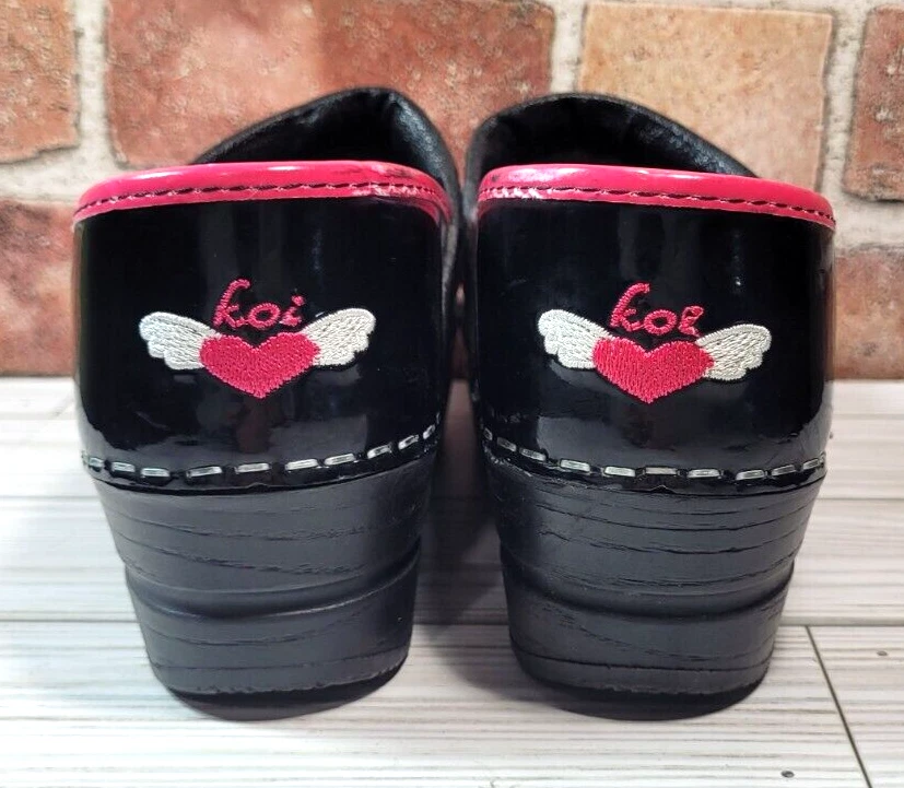 35 Koi By Sanita Blanco Floral Negro y Rosa Zuecos Cerrados Cómodos Zapatos Mules EE. UU. Foto 4 de 4