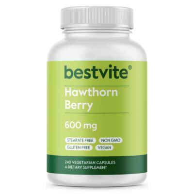 Bestvite Hawthorn Berry 600mg 240 Veg Capsules Non GMO Gluten Free