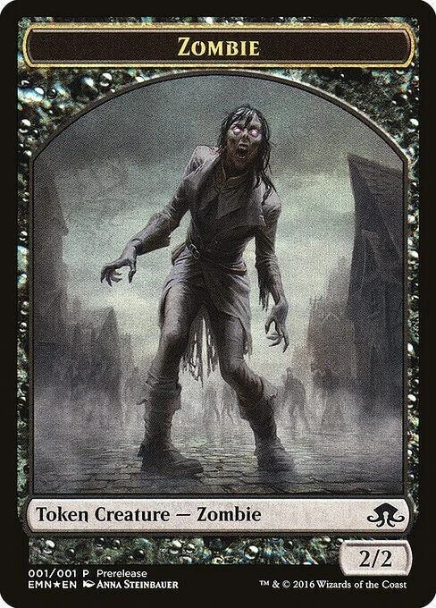 MTG - Zombie   Zombie (PRM-PRE) FOIL TOKEN - Image 2 of 2