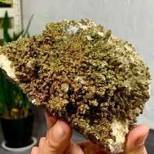 1.67LB Natural Colored pyrite+calcite, crytal symbiotic mineral specimen/Hubei