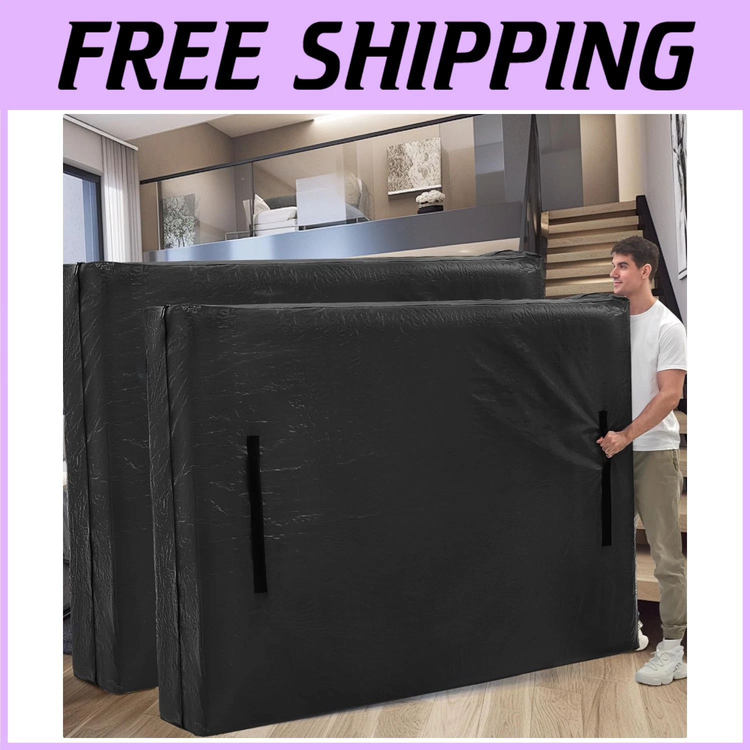 Extra Thick Full Size Mattress Bags with Handles, 2 Pack