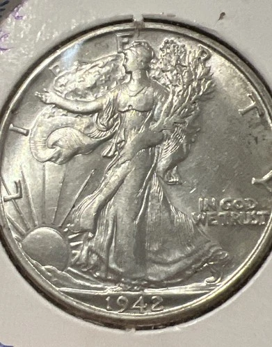 1942S Walking Liberty Silver Half Dollar BU UNC