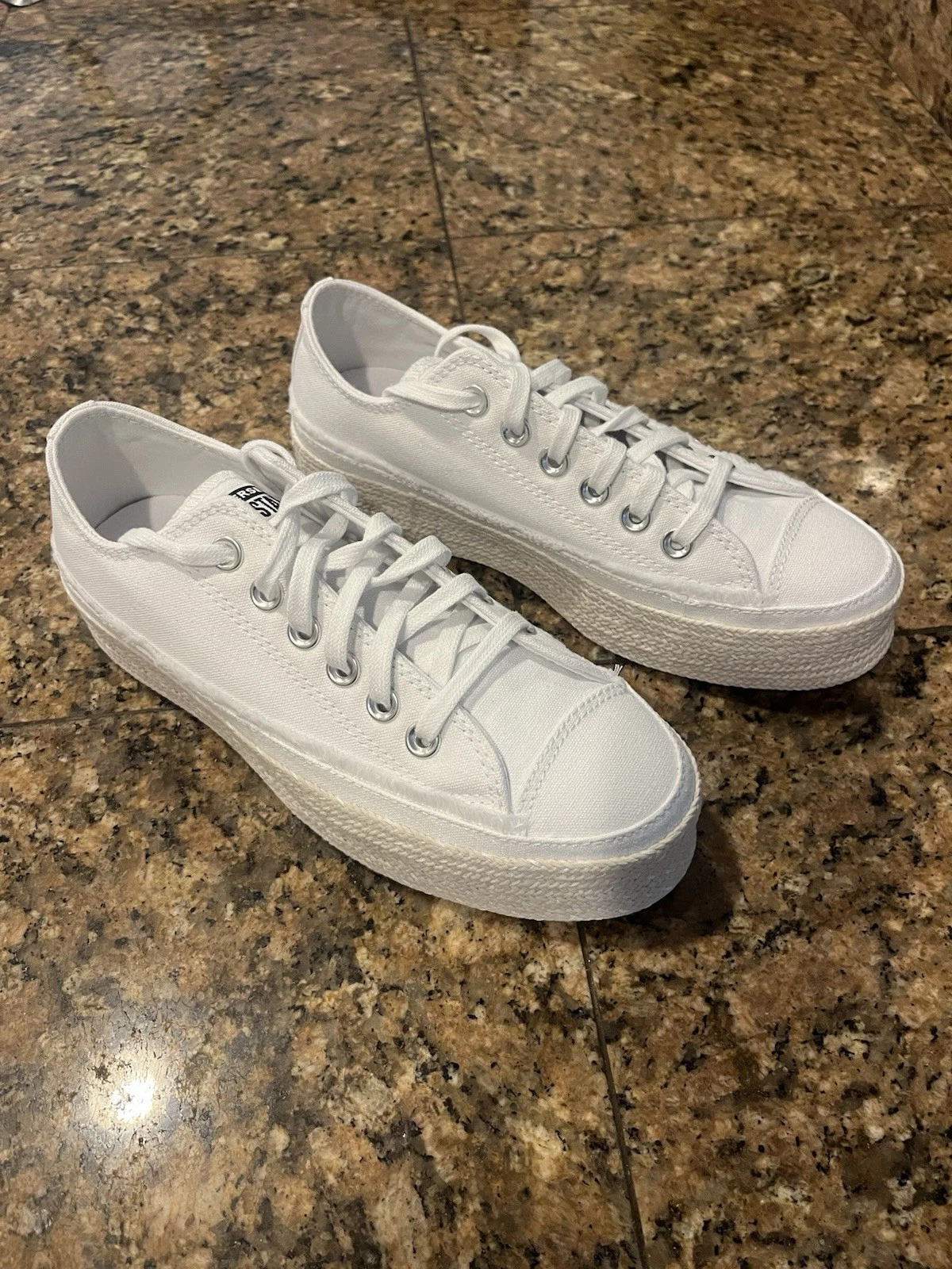 Nuovo! Sneaker Converse Chuck Taylor All Star Platform espadrillas bianche taglia 6 5