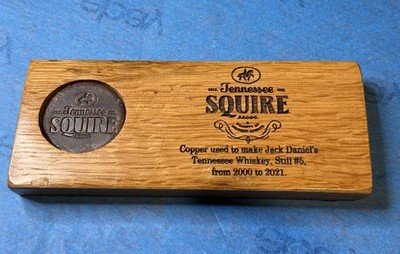 Jack Daniels Tennessee Squire Still #5 Copper Coin Holder Laser Etched Man Cave