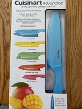 Cuisinart Advantage 10 Piece Ceramic Coated Knife Set- 5 Knives w/5 Blade Guards
