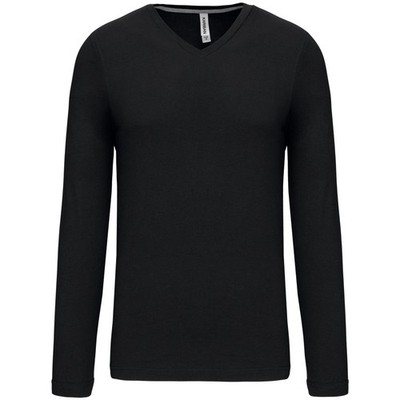 Kariban Herren Langarm T-Shirt V-Ausschnitt K358 - Enzyme washed for extra