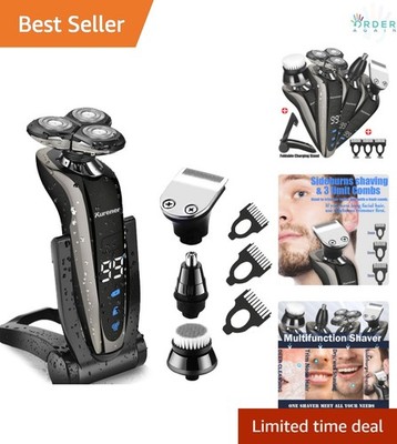 Electric Shaver Razor Men Waterproof Rechargeable Rotary Face Trimmer