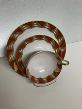 DDR Sammeltasse 3teil. Porzellanfabrik W 1764 handgemalt Goldrelief Thüringen