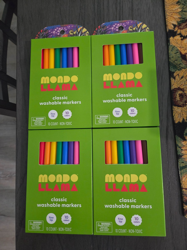 MONDO LLAMA Classic Washable Markers - Fine Tip - 10 count - 4 boxes