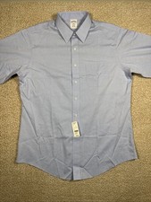 NWT Brooks Brothers 1818 Regent Oxford Shirt Men's 16.5 2/3 Solid Blue Pocket