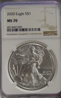 2020 US Silver Eagle $1 NGC MS70.
