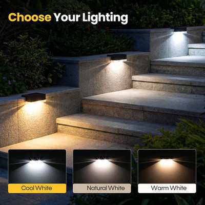 Solar Deck Lights 2 Pack,Automatic Decorative Lighting to Create Outdoor Ambi...