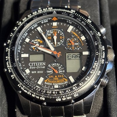 Citizen Skyhawk A-T Eco-Drive WR200 Radio Controlled U600-S041341 Pilot Watch