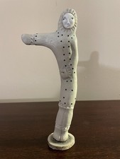 Inuit Carved Whale Lady Inlay Ivory Face w/Baleen Inlay by Edwin Weyiouanna