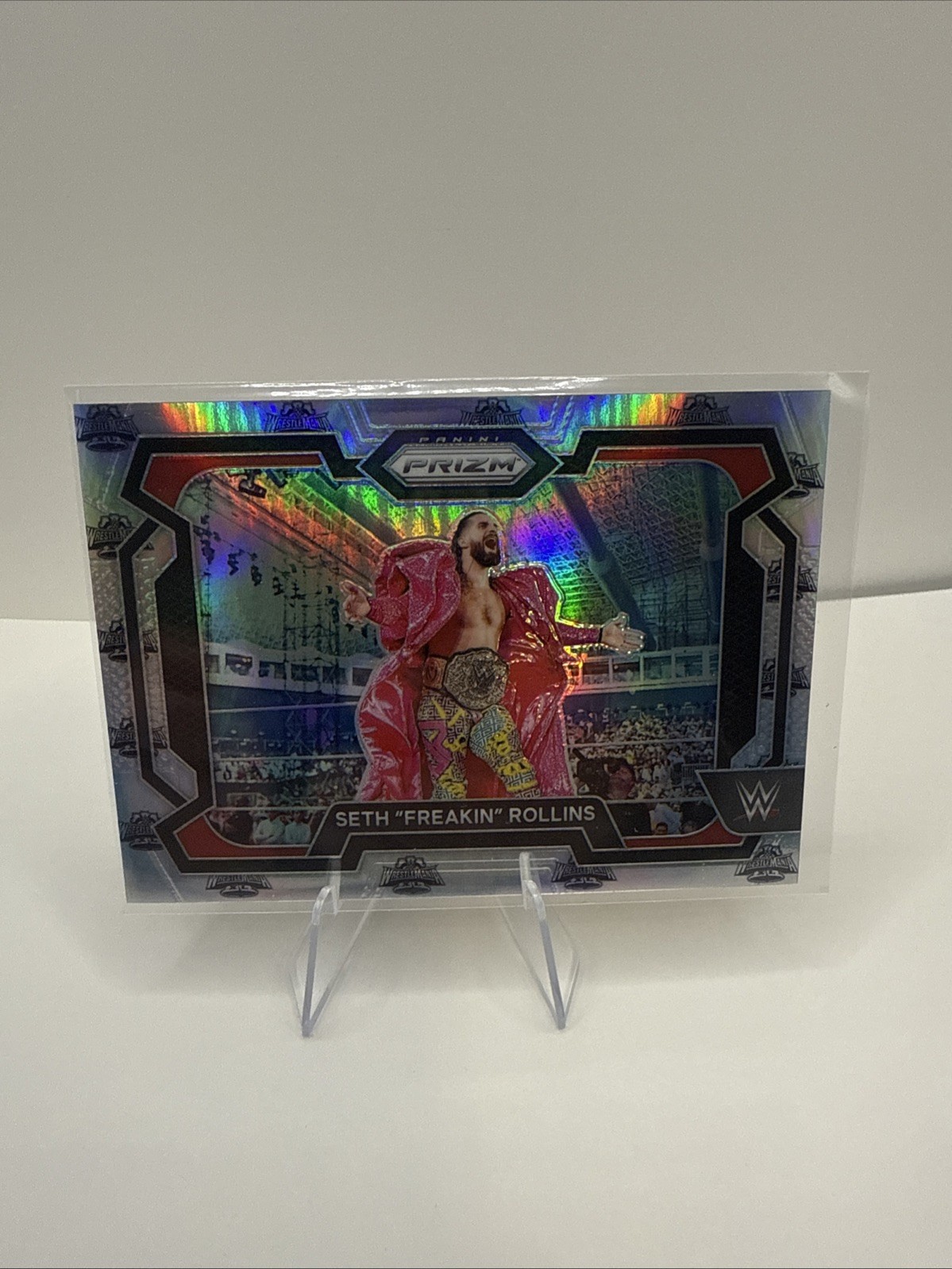2024 Panini Prizm WWE Seth Rollins #9 Wrestlemania Prizm /40