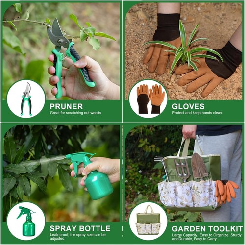 9-Piece Premium Gardening Tool Set - Heavy Duty Stainless Steel Rust-Proof Tools - Picture 4 of 12