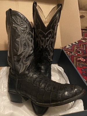 Dan Post Mens Genuine Caiman Cowboy Boots 11D Excellent Condition!!