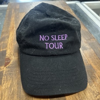 Black No Sleep Tour Purple Embroidered Text Monsters Dance Hip Hop Strapback Hat